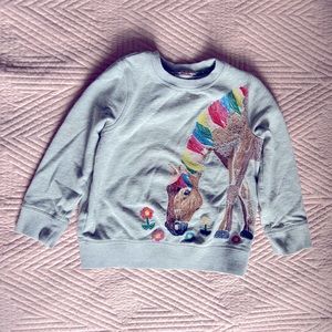 Embroided mini boden girls sweatshirt rainbow horse